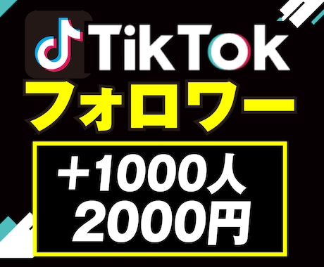 TikTokフォロワー1000人増加させます コスパ最強！ティックトックのフォロワー1000人宣伝！