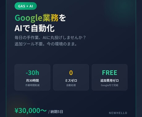 GAS+AIでGoogle業務を自動化します 毎日の手作業、AIに丸投げしませんか？ イメージ1