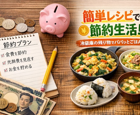 生活に困窮者向けの簡単レシピ＆節約プラン作成します 食費も生活費も無理なく節約！今日から使える一人暮らしサポート イメージ1