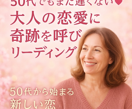 50代でもまだ遅くない大人の恋愛に奇跡を呼び込ます 50代から始まる新しい恋運命が導く出逢いの予兆を読み解きます イメージ1