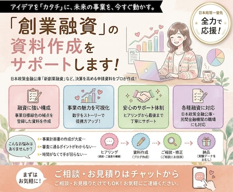 日本政策金融公庫【創業融資の計画策定】を支援します イメージ1