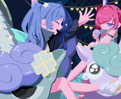 商用利用無料！ポップなイラストお描きします イメージ1