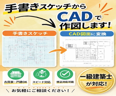 古民家の間取り図を作成します 古民家専門の一級建築士が活用目線で図面化 イメージ1