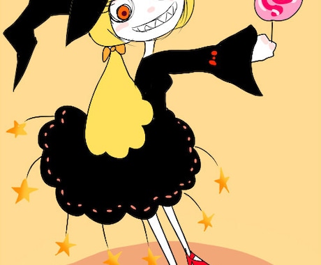 ダークでかわいいイラスト描きます ゆめかわ、病みかわいい、ダークデフォルメイラスト イメージ2