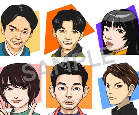 SNS用のアイコン似顔絵描きます 似ていてポップな似顔絵、低価格で描きます！ イメージ1