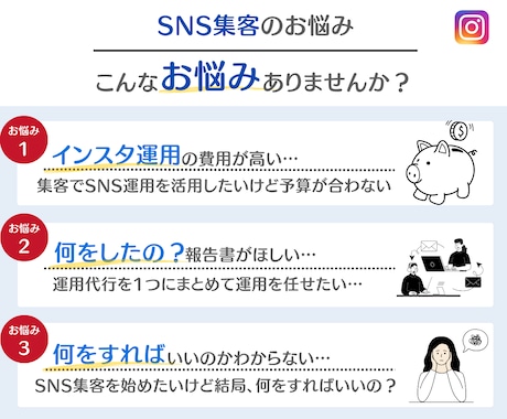 SNS運用のプロが１ヶ月インスタ運用代行を行います ★画像制作込み｜ご予算に合わせたご提案｜SNS運用★ イメージ1