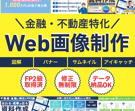 金融・不動産向けのサムネイル・図解を制作します FP2級×ライター視点で差別化 イメージ1