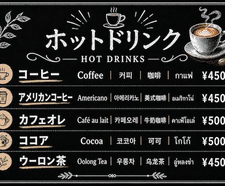 飲食店・観光施設向けPOPを作成します 外国人にも伝わる案内表示を作成します イメージ2