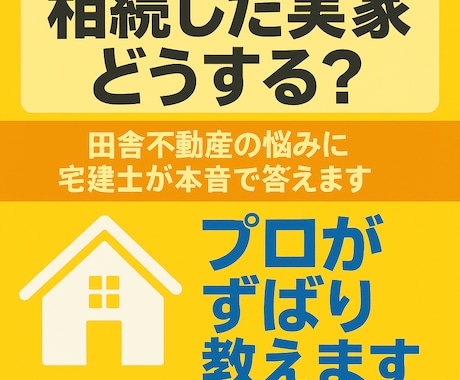 相続した実家どうする？宅建士が本音で答えます 田舎の現実、プロがズバリ教えます イメージ1