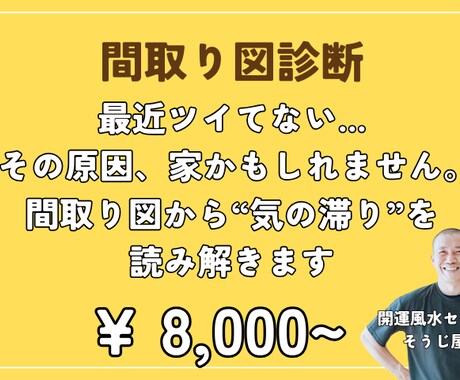 間取り図で家全体の運気を診断します 間取り図から家全体の気の流れを整えます イメージ1