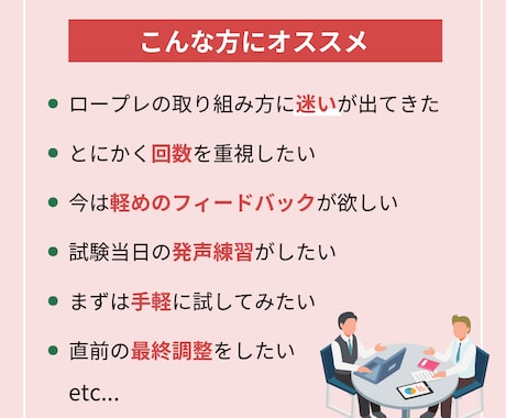 キャリコン2級技能士　壁打ちロープレをご支援します 【45分】第35回向け！お試し／調整用のショート版です！ イメージ2
