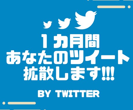 拡散効果大★１カ月間全ツイートを拡散いたします ～ぴったり寄り添ったスポンサー契約での拡散いたします～ イメージ1
