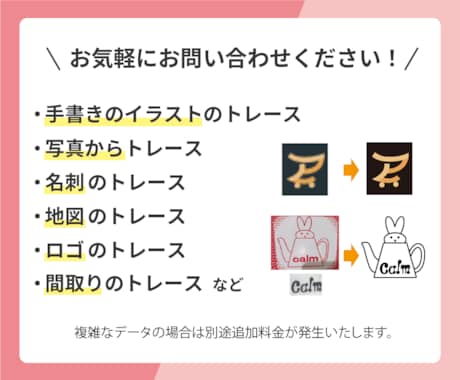 ロゴ・イラストを滑らかに｜トレース・データ化します ロゴ・イラスト・地図・名刺・間取りのトレースなど イメージ2