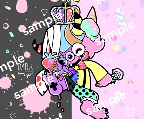 ポップで楽しいモンスターアイコン作ります あなたの「 好き 」でイメージしたモンスターを描きます！★ イメージ1