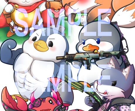 デフォルメでキャラクターイラスト描きます 人物、動物、オリジナルから何でもどうぞ！ イメージ2