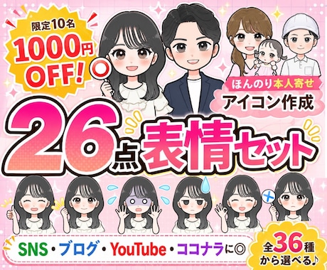 10名様限定1000円off！26点作成します イメージ1