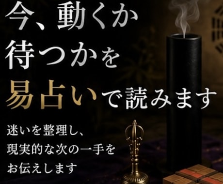 今動くか待つかを筮竹易で読みます 迷いを整理し、現実的な次の一手をお伝えします イメージ1