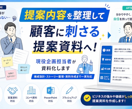 提案内容を整理して 顧客に刺さる提案資料を作ります イメージ1