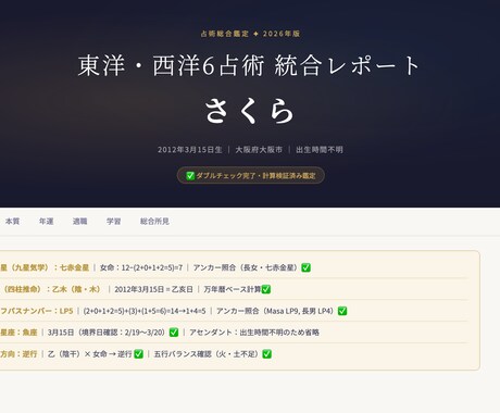 わが子の才能と20年の人生リズムをお届けします 才能が開花する時期・適職を6占術で読み解きます イメージ2