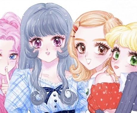 少女漫画風イラストを制作いたします 少女漫画風、レトロかわいい、乙女ちっく、キラキラ イメージ2