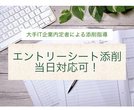 就活生対象:「伝わるES」に添削します 大手企業内定者の視点でエントリーシートを添削 イメージ1