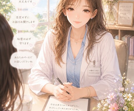 優しいカウンセリングでお悩み解決のサポートをします どんな内容も大丈夫✨お悩み解決へ向けて、お話しお聞きします。 イメージ2
