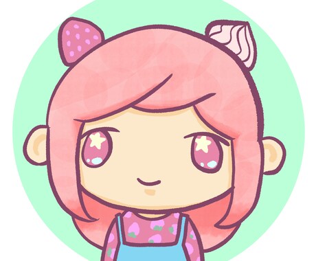スイーツモチーフのゆる可愛いアイコン描きます 人物をふんわり甘いスイーツなキャラクターイラストに イメージ2