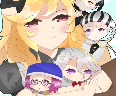 ヘッダーやサムネイル等などのイラストを描きます ご希望のサイズでご希望のキャラを描きます！ イメージ2