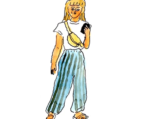 全身、立ち姿をかわいくイラストにします 雑誌などで活躍中のイラストレーターがイラストを描きます イメージ2