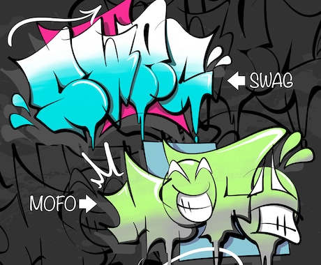 グラフィティー"スローアップ"のデザイン描きます HIPHOP・Graffitiデザインをお求めの方へお勧め! イメージ2