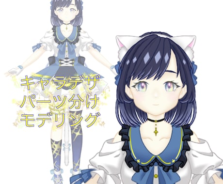 VTuberのモデリングを一括作成します モデルの立ち絵作成〜LIVE2Dモデリングを作成致します。 イメージ1