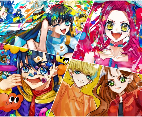 商業利用可能！明るくてキラキラした絵を描きます 鮮やかで目に留まるイラスト。周りと差をつけよう！！ イメージ2