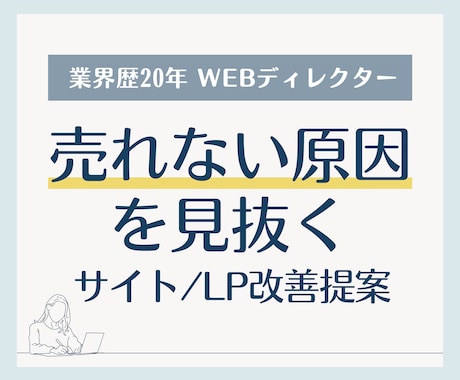 売れない原因を見抜き、サイト/LP改善を提案します 「なんで売れないのか」ちゃんと説明できますか？ イメージ1