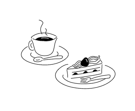 シンプルなモノクロの線描画を描きます イメージ1