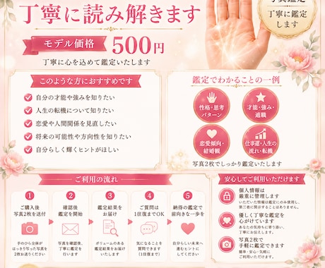 500円で写真2枚で手相を丁寧に鑑定します あなたの強みや可能性を手相から丁寧に鑑定します イメージ2