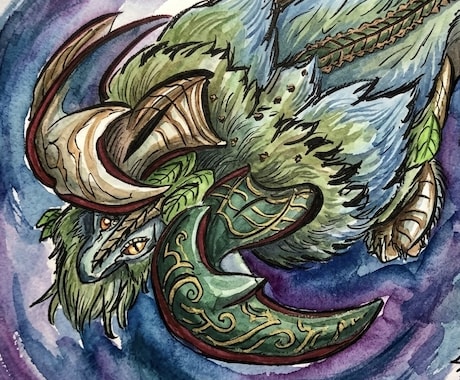水墨画風イラストを作成します 筆で動きのあるイラストを描きます イメージ2