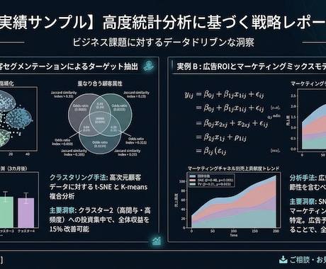 データ分析と業務改善提案(統計分析)請け負います 専門的な統計分析に基づく業務改善施策を安価なご料金で！ イメージ1
