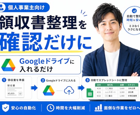 領収書整理を、確認だけに変えます 毎月2〜3時間手入力していたあなたへ イメージ2