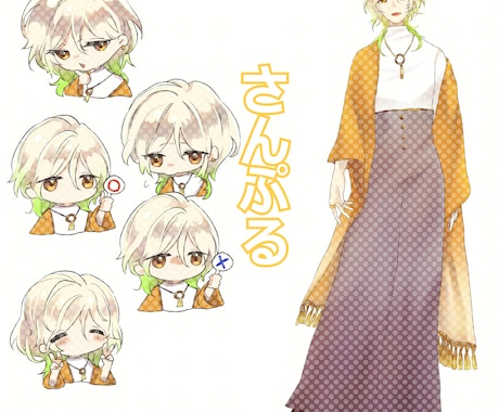 IRIAMで使える立ち絵完成品すぐにお渡しできます ☆お手軽配信スターターセットその２商用OK☆ イメージ2