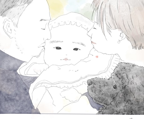 記念日や贈り物にぴったります おしゃれで繊細、心が温かくなる似顔絵描きます イメージ2