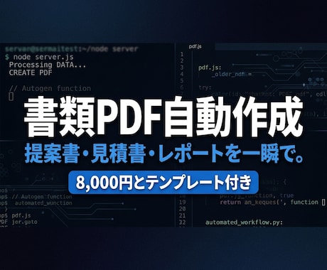 書類・PDF自動作成の方法を教えます Claude Codeで提案書・見積書を一瞬で量産 イメージ1