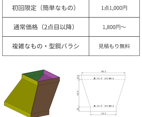 板金展開図を作成します 当日納品可　まずはご相談ください。 イメージ2
