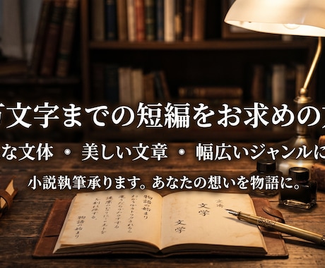 ３万文字まで　短編小説・シナリオ執筆致します あなたの読んでみたい！書いて欲しい！そんな物語を形にします イメージ1