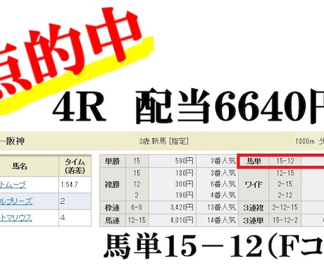 衝撃的な競馬予想！なんと高配当馬券が、たった２点買いで的中する情報を御知らせいたします。 イメージ2