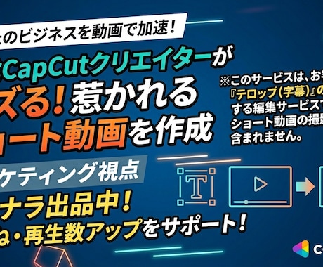 字幕･テロップのみの編集をお手伝いします CapCutクリエイターが担当！字幕入れで動画の質を爆上げ！ イメージ1