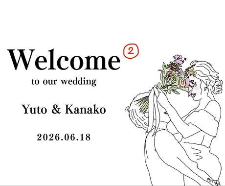 写真そのまま！ウェルカムボード作成します ＊前撮り写真をイラストに！＊SNSでの結婚報告にも◎！ イメージ2