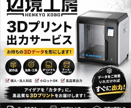 3Dプリント代行をいたします 試作品やパーツ、小物などを辺境より製作いたします。 イメージ1