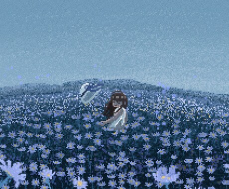 商用利用◎ドット絵の一枚絵を制作します オリジナル曲やカバー曲のMV、ゲームスチル、グッズにどうぞ！ イメージ2