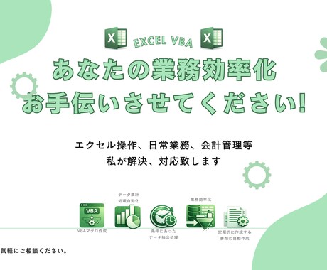 EXCELでの業務効率化をお手伝いします 余計な時間とはおさらば!自動化ツールでワンクリック終了! イメージ1