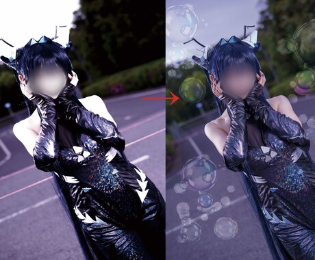 コスプレ、ポートレートを編集します 無制限で白飛び修正、肌加工などなどご要望にそって編集します イメージ1